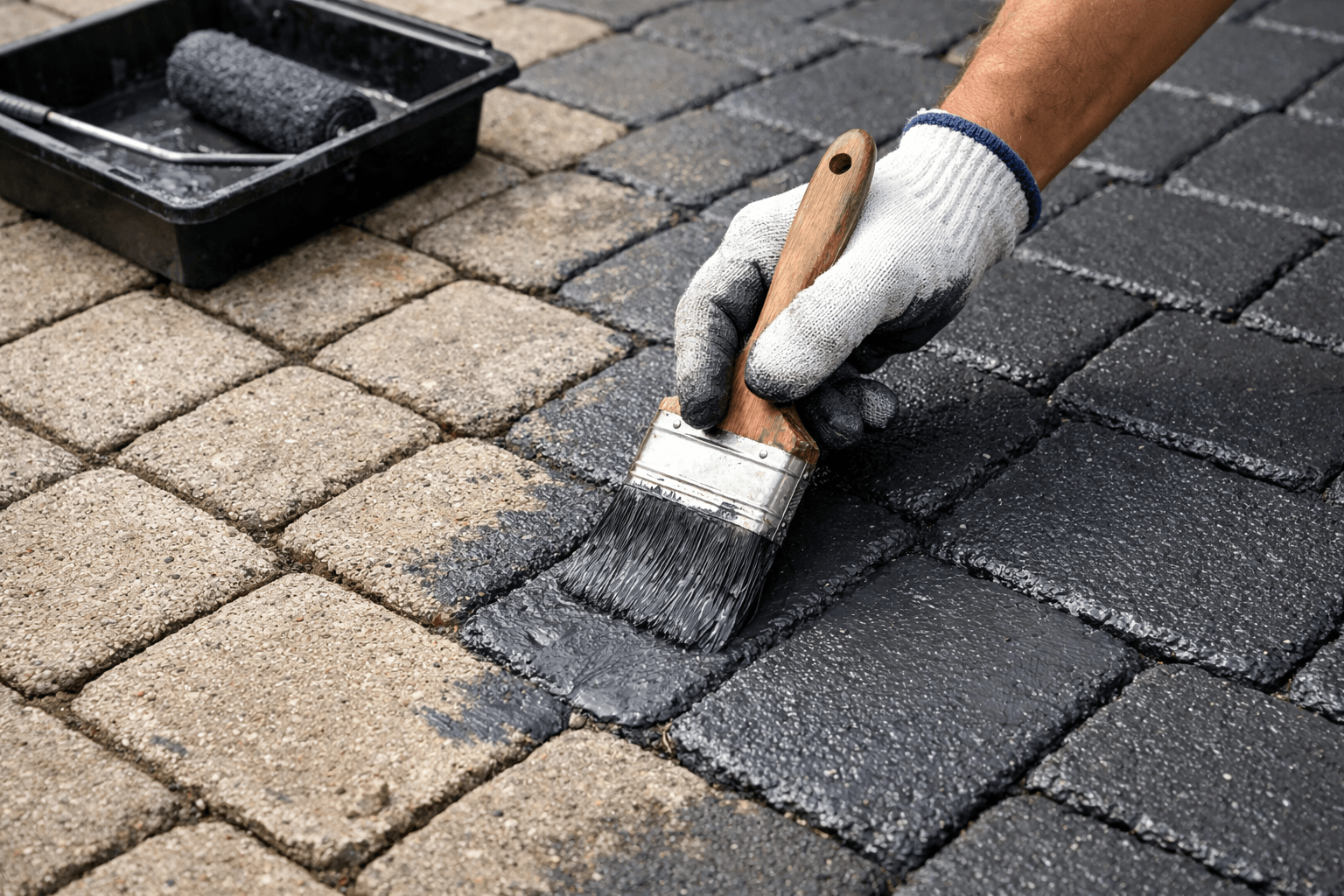 Czym pomalować kostkę brukową, by Twój podjazd wyglądał jak nowo położony