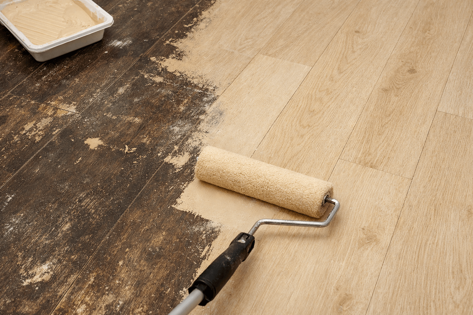 Czym pomalować panele podłogowe, by zmienić kolor podłogi bez kurzu i remontu