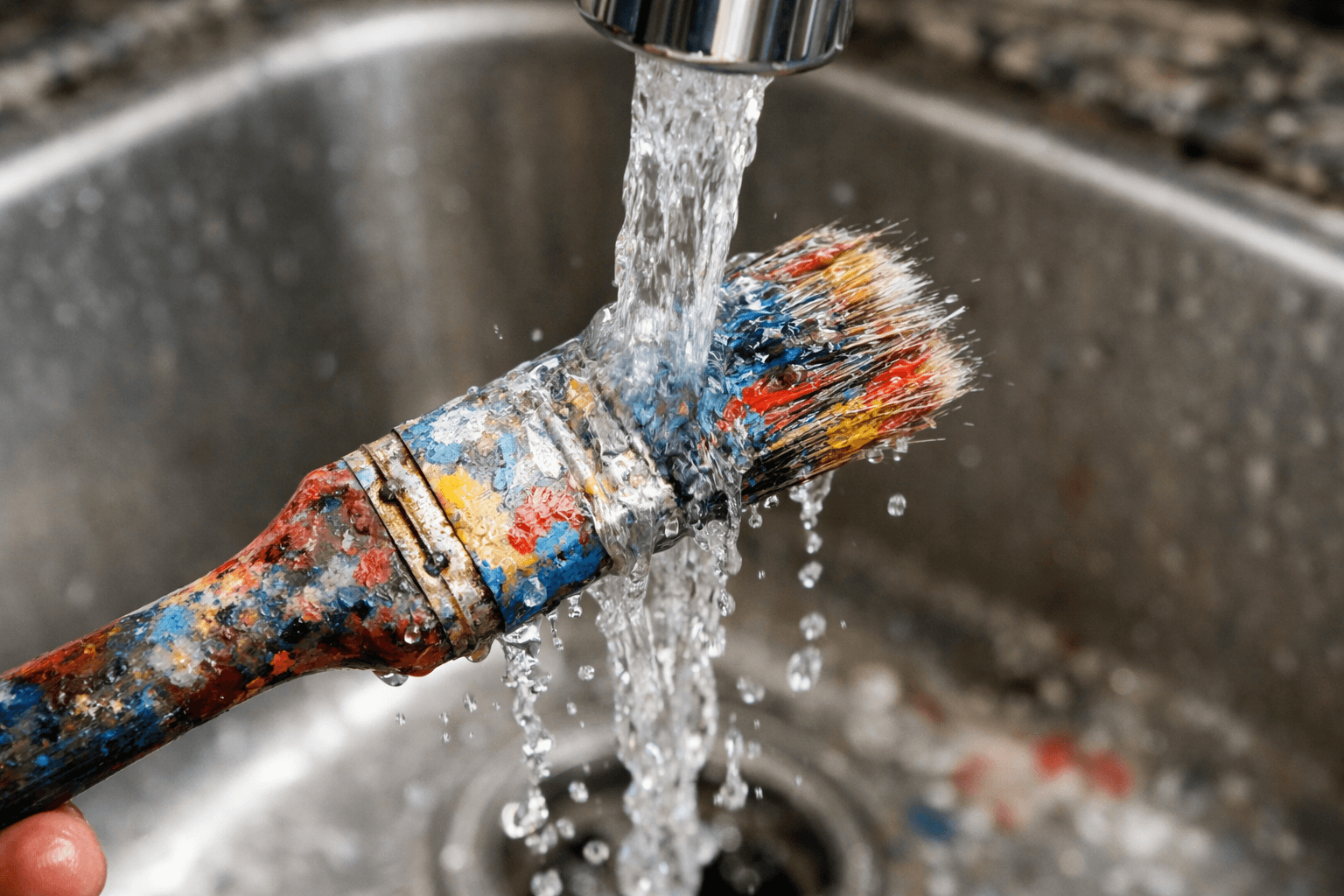 Czym zmyć farbę akrylową z pędzli i tkanin po skończonej pracy